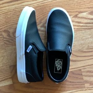 LIKE NEW black vans slip ons